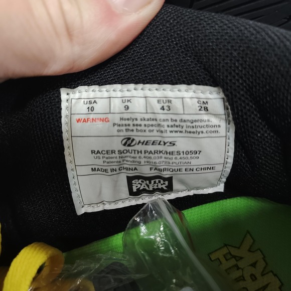 South Park Heelys Shoes Mens Size 10 Black Skate Racer HES10597 Wheels Included main image 5